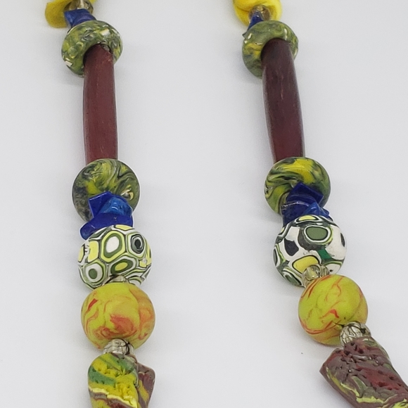 Handmade Polymer Clay Beaded Necklace - Picture 4 of 11